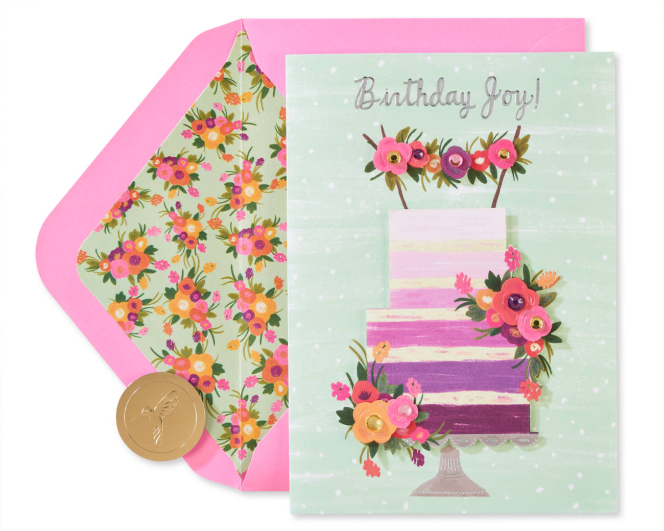 Papyrus - Purple Ombre Floral Cake Birthday Greeting Card Papyrus - Purple Ombre Floral Cake Birthday Greeting Card